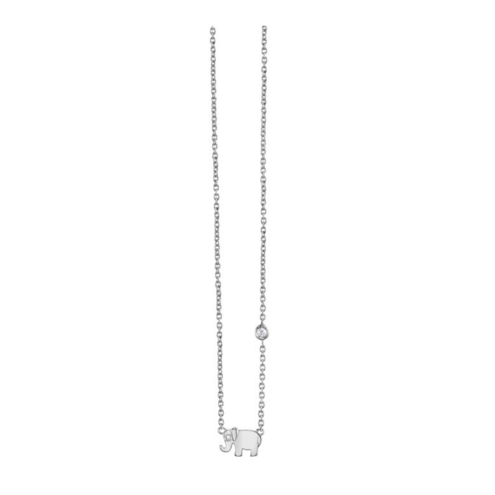 ELEPHANT NECKLACE WITH BEZEL SET DIAMOND